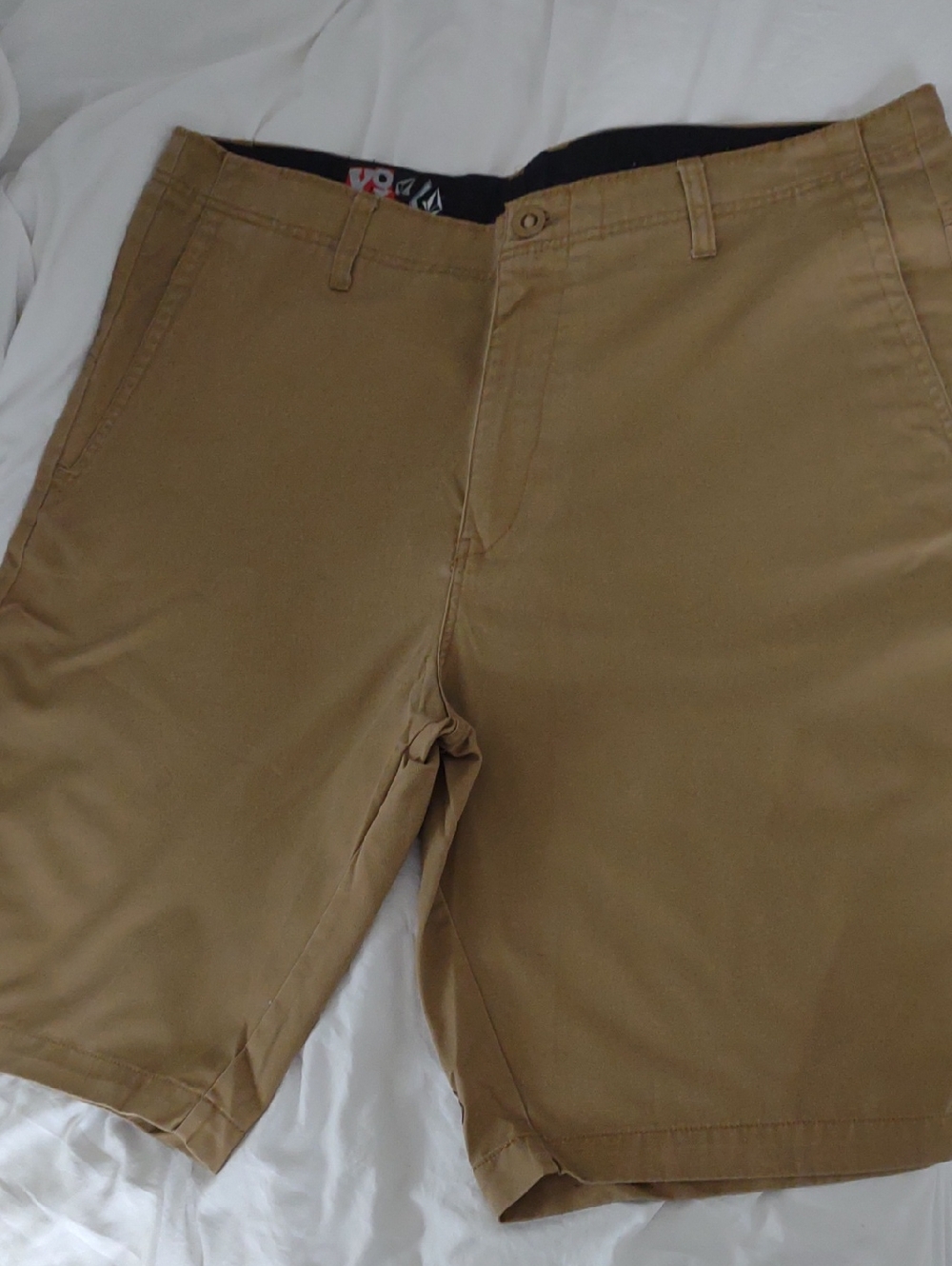 Volcom Men's Khaki Flat-Front Chino Shorts